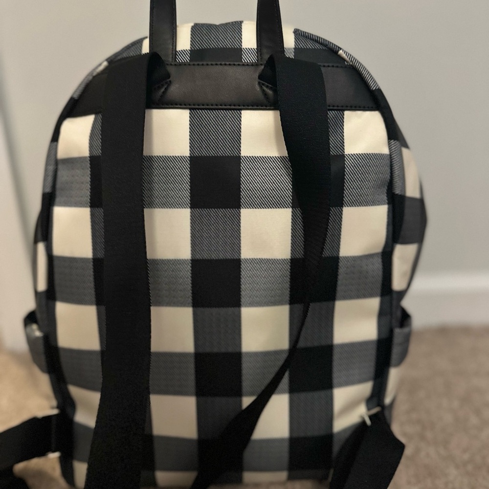 Kate Spade Plaid Black and Cream Backpack - Picture 8 of 8